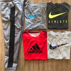 Boy bundle Sz L Nike / adidas t shirts & joggers